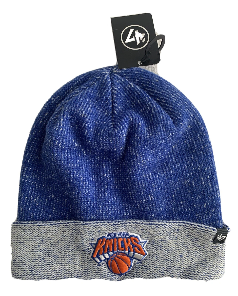 NY KNICKS KNIT HAT 47 BRAND REVERSE STITCH CAP HAILSTONE MSG NBA