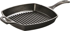 CAST IRON GRILL PAN Lodge Pre Seasoned Steak Bacon Grilling Square Skillet 10.5"
