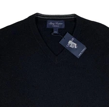 Men's DANIEL CREMIEUX Black V Neck / V-Neck LUXURY CASHMERE Sweater M Medium NWT