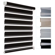 Custom Blackout Zebra Roller Window Shades Easy To Install Dual Layer Blinds 