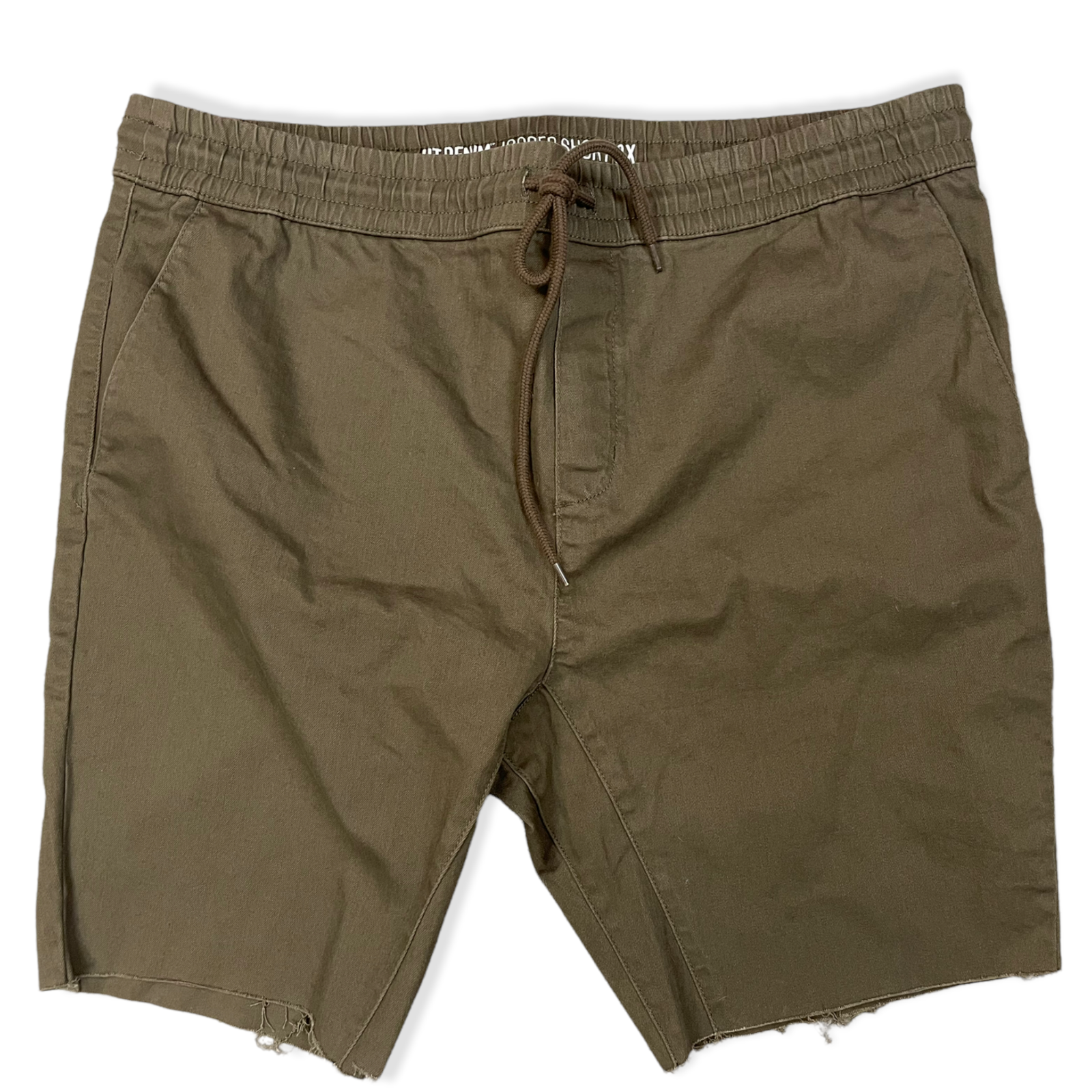 HT Denim Men's Brownish Green Raw Hem 