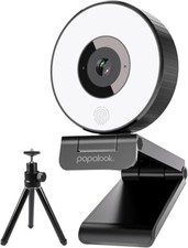 papalook 1080P Webcam with Ring Light and Tripod, PA552 Full HD Streaming