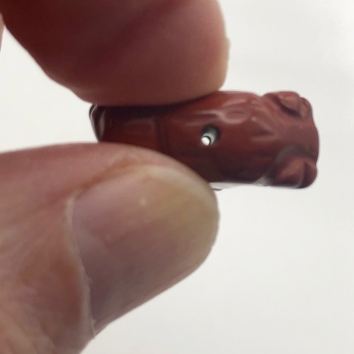 Jasper Hand Carved Bison Buffalo Animal Figurine | 21x14x8mm | Red - 第 5/12 張圖片
