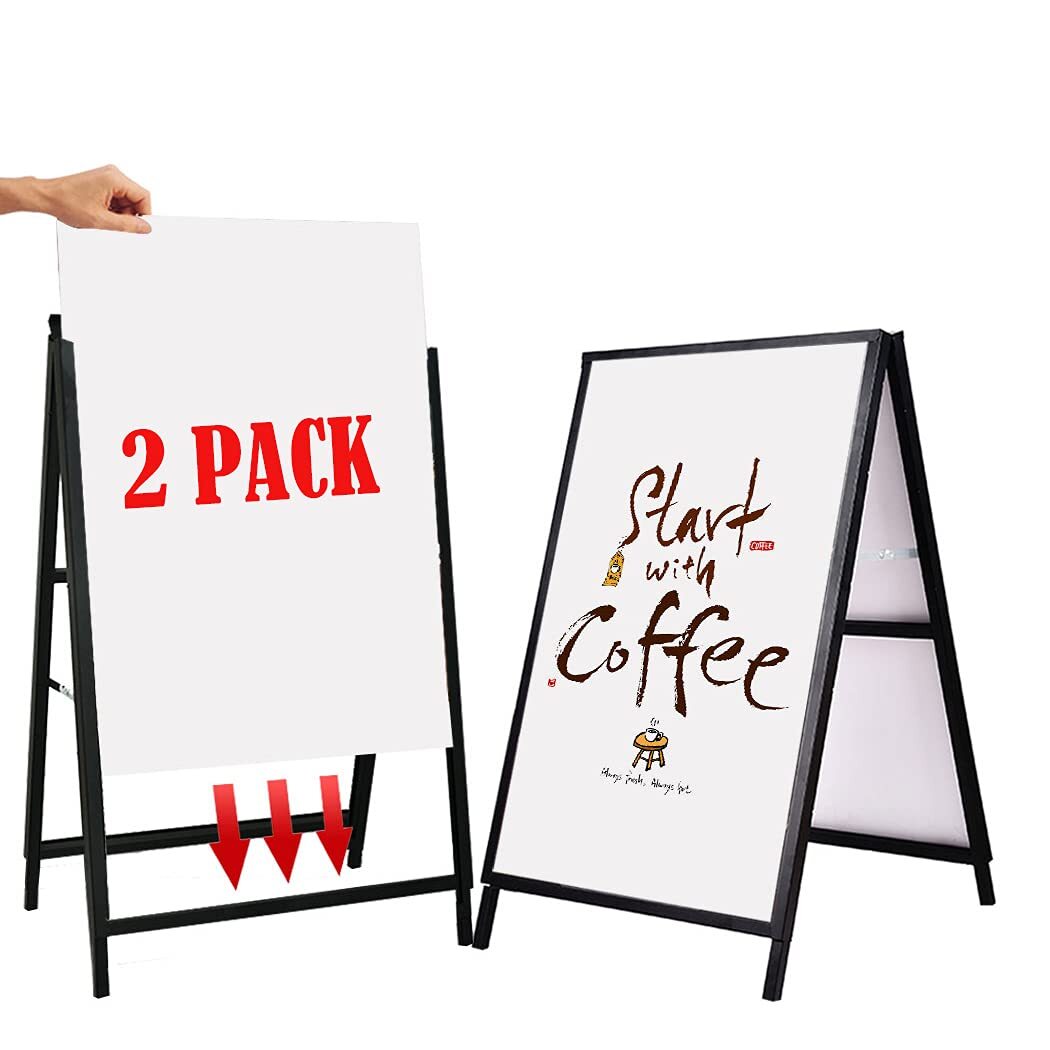 A Frame Sign Heavy Duty Sidewalk Sign for Poster Board 24x 36 inches Double-S...