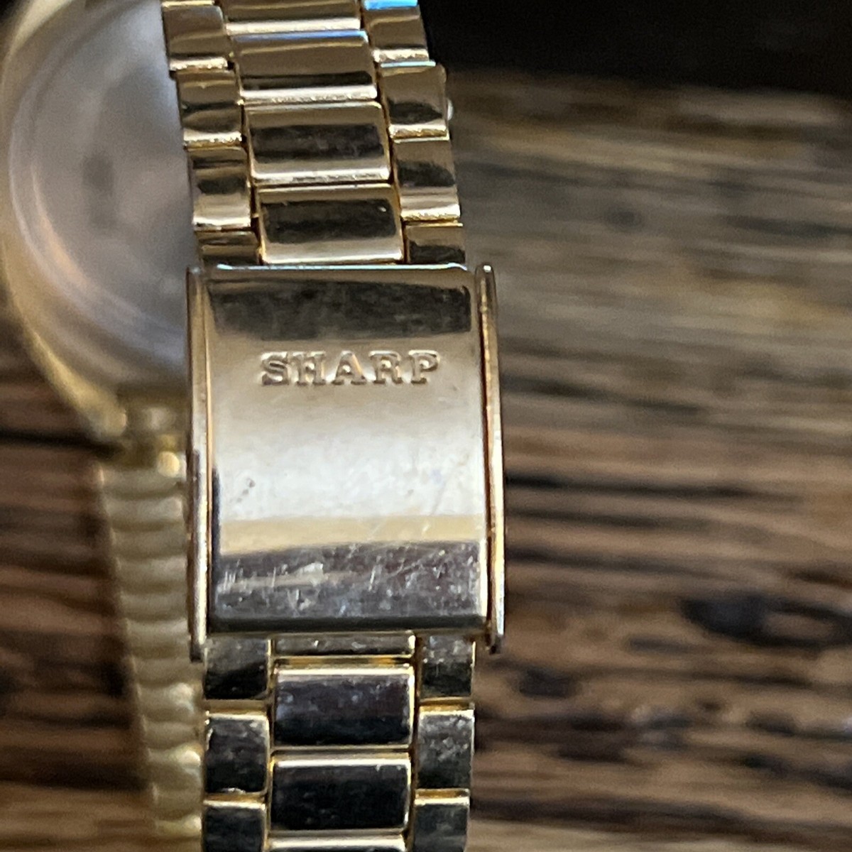 Vintage Sharp Best Quality LCD Quartz Women Gold Watch Made 