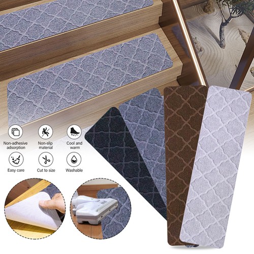 5-30x Stair Carpet Treads Non-Slip Self Adhesive Step Stair Protector Mats Decor - Picture 3 of 24