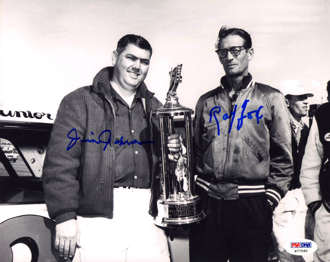 Junior Johnson Autographed Signed Ray Fox 8x10 Photo NASCAR HOF LEGENDS PSA/DNA 