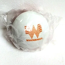 Whataburger Mini 4.125"  Orange + White Rubber Basketball Sealed NEW OLD STOCK