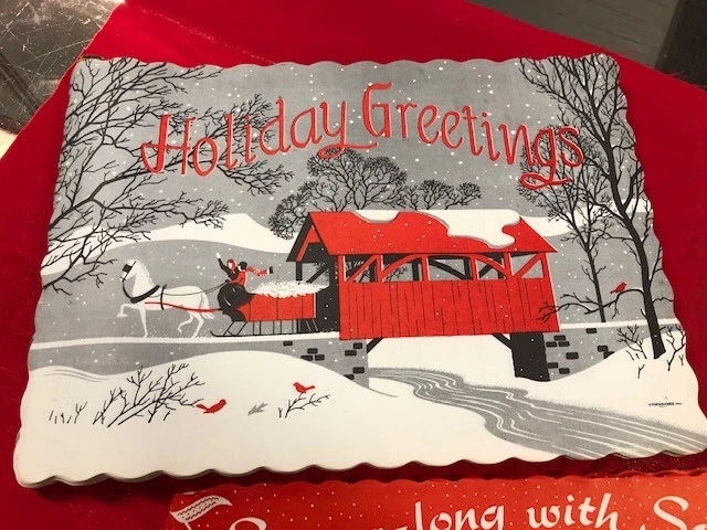 复古混装 175 - 2 种不同的设计纸圣诞节/假日餐椅-B6 — 第 2/3 张图片