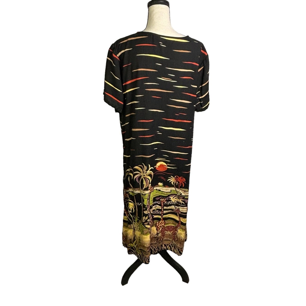 Phases Dress Womens XL Bohemian Pockets Cultural Print Colorful Shift Beaded View 5