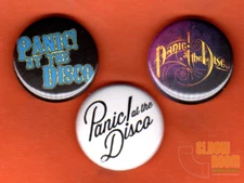 Set of three 1" Panic! at the Disco pins buttons band alternative