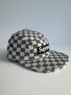 帽子 Supreme Checkerboard Camp Cap 18ss Supreme Box Logo Black White Checkered Woven Camp Cap SS18 NYC