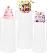 3pcs Cylinder Stands for Parties Weddings Cylinder Pedestal Stand Round Cylinder
