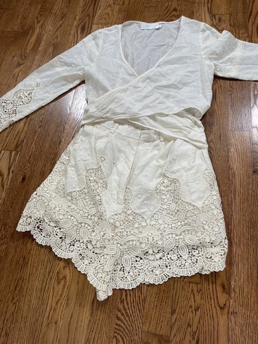 Zimmermann Dress 0 Womens Off White Romper Ruffle Detail Trim - Picture 11 of 22