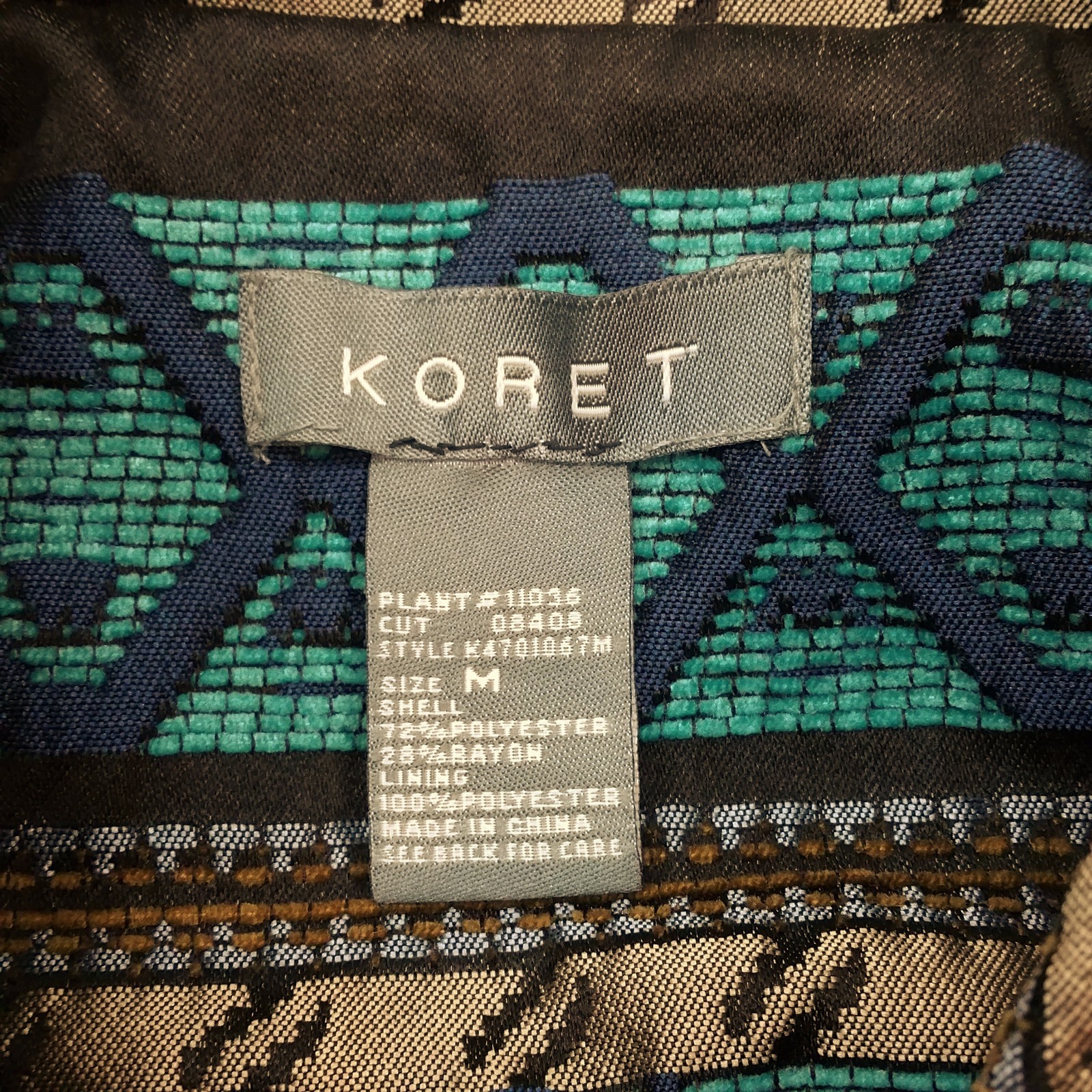 Koret Basic Jacket Womens M Multicolor Geometric … - image 7