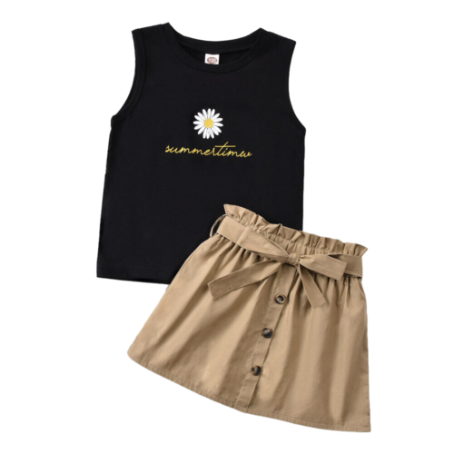 2PCS Toddler Baby Girls Outfits T-shirt Tops+Shorts Sleeveless Casual Suit Set - Picture 4 of 9