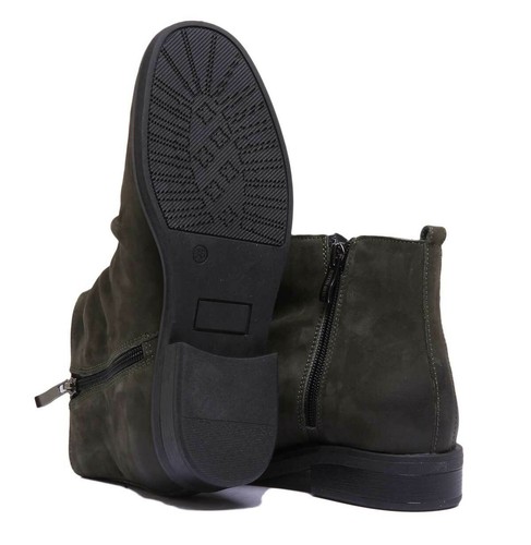 Justin Reece England Womens Leather Biker Ankle Boots In Navy Sizes UK 3 - 8 - Picture 17 of 19