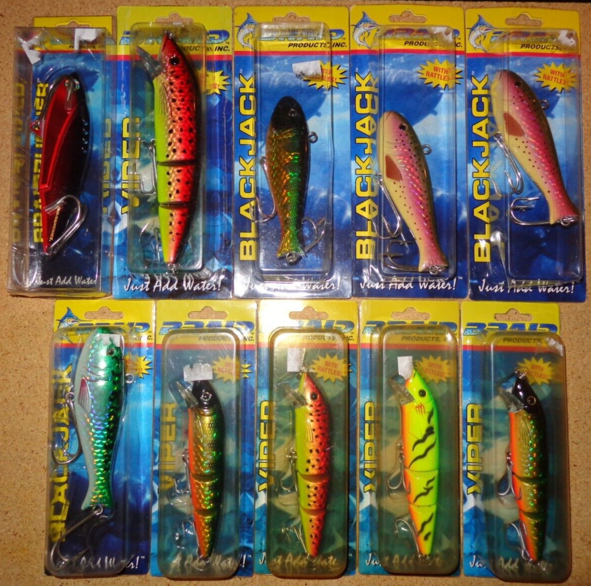 blackjack fishing lures Lot of 11 New Braid Products Viper Blackjack Braidrunner Offshore Fishing  Lures