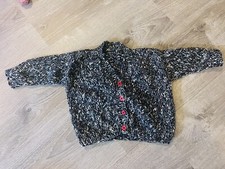 HANDMADE 2 Years TODDLER Knit Collar Cardigan Sweater New