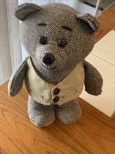 Vintage Dakin 1984 Teddy Bear Plush 12" Brown Tan Vest Standing Stuffed Animal