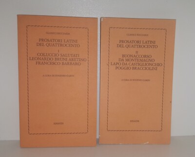 Garin - PROSATORI LATINI DEL QUATTROCENTO Vol 1 und 2 Einaudi Classici Ricciardi
