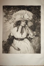 William WARD (1829-1908) GRANDE GRAVURE ANGLAISE XIX° PORTRAIT FEMME MODE LUCY
