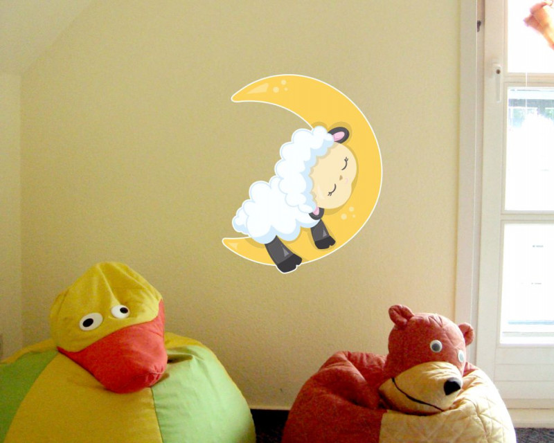 Samunshi Schlafendes Schaf Wandtattoo Wandaufkleber 6 Größen