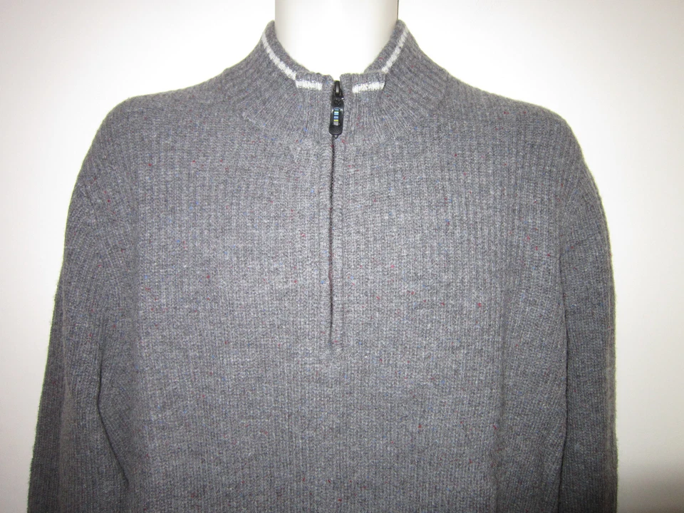 ROBERT GRAHAM ' ROSS ' Half Zip Sweater Classic Fit 100% Wool Sz XL $298 - Image 2 of 4