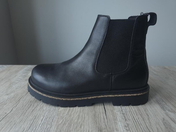 Damen Birkenstock Stiefel Schwarz Leder 39