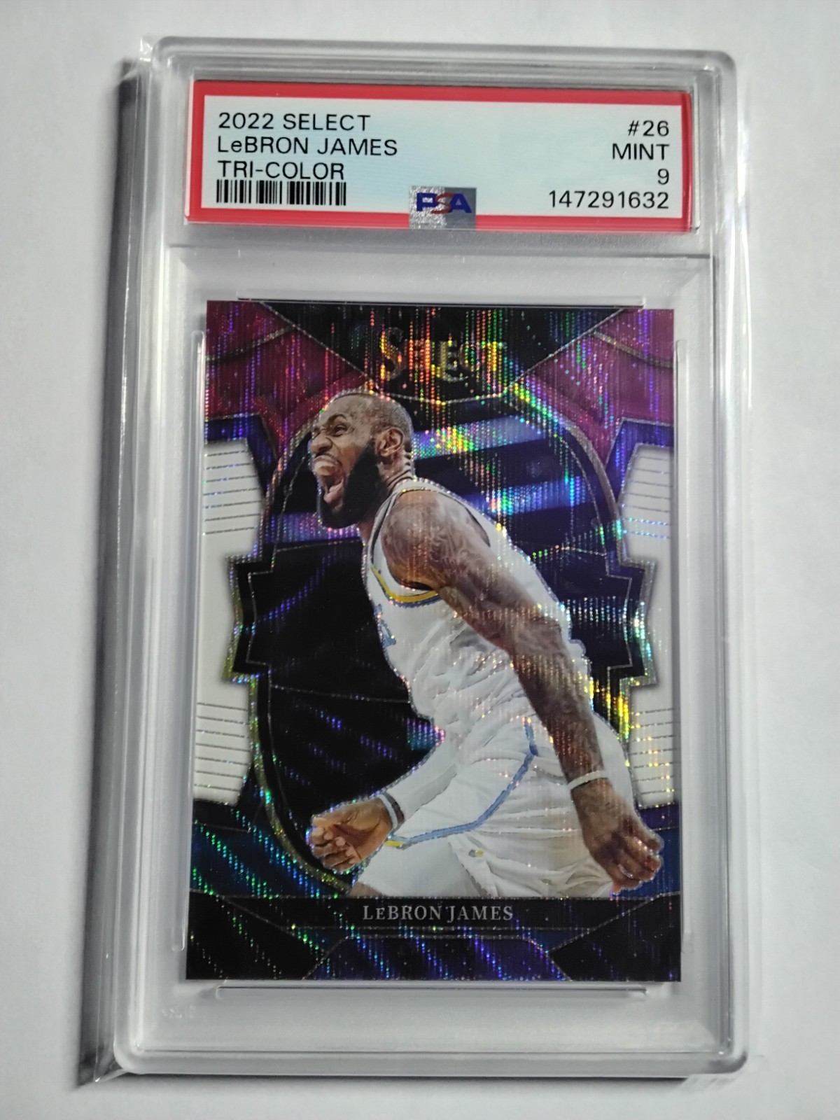 2022 Panini Select Tri-Color LeBron James #26 PSA 9