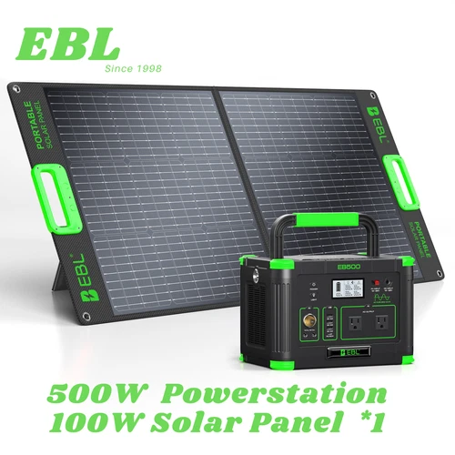 EBL 500W Power Station,Solar Generator 519.48Wh, optional 100W Solar Panel