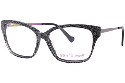 Betsey Johnson Funfetti BLK Eyeglasses Women's Black Full Rim 54mm