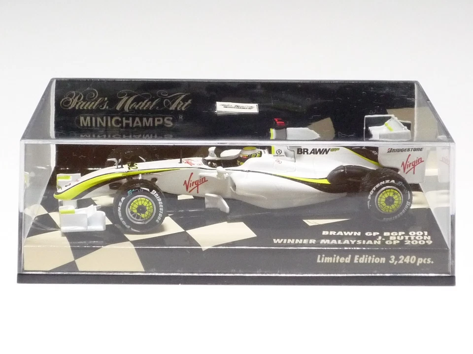 MINICHAMPS 1:43 BRAWN GP BGP 001 J. BUTTON WINNER GP MALESIA 2009 - Immagine 4 di 4