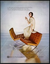 Sedia Barcellona 1967 flapper donna foto Knoll mobili stampa vintage pubblicità