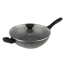 Salter Wok Non-Stick Megastone 28 cm Forged Aluminium With Lid Dishwasher Safe