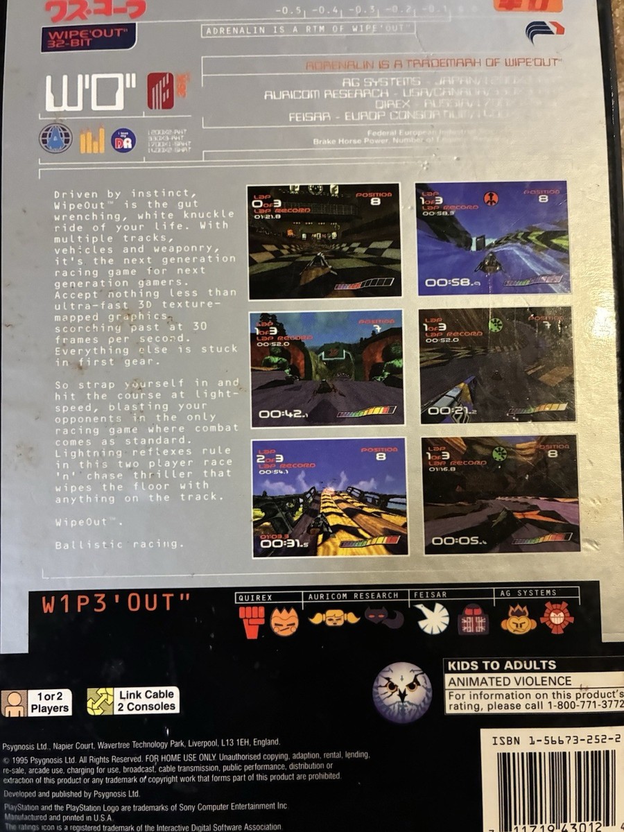 WipEout (Sony PlayStation 1, 1996) for sale online | eBay