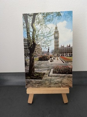 Vintage Postcard Big Ben from Parliament Square, London, England, City, 1969