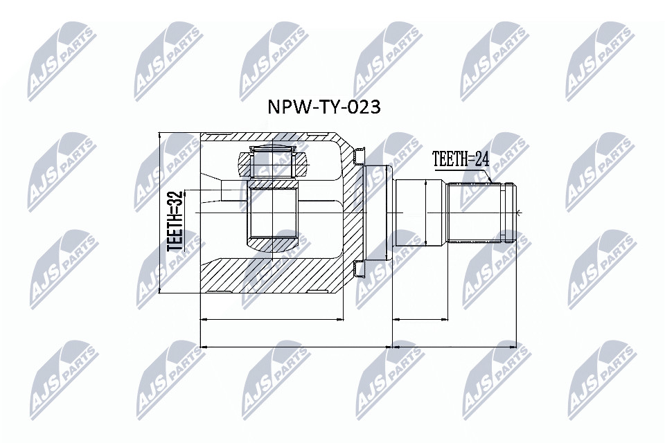 Fits NTY NPW-TY-023 INNER CV JOINT - Image 6