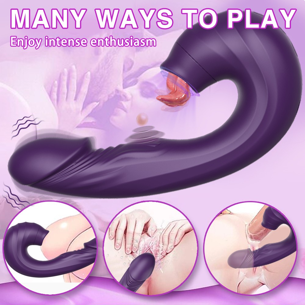 3 in 1 Klitoris G-Punkt Vibrator Zunge lecken Stimulation Sexspielzeug für Paare