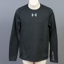 Boys Youth UNDER ARMOUR Cold Gear L/S Fitted Compression Shirt  Black  Large