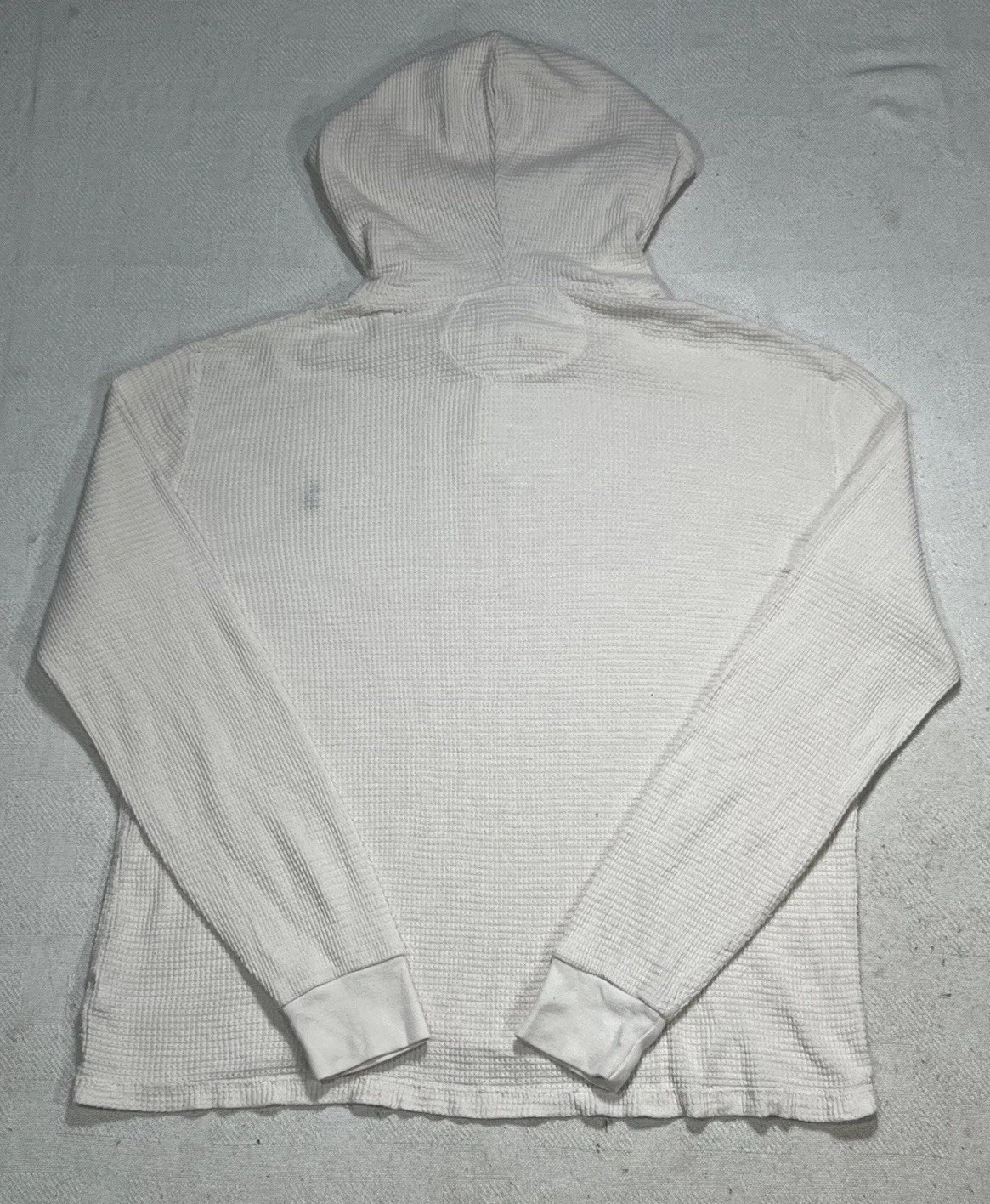 OFF WHITE Polo Ralph Lauren felpa con cappuccio donna media panna Henley waffle maglia maglione termico