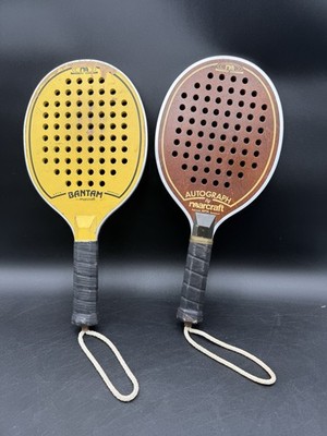 Vintage Marcraft Bantam/Autograph Wood Paddles Ball Racquet APTA Approved(2)
