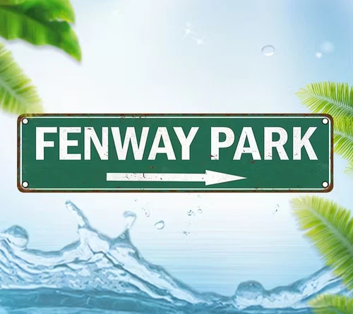 NEW 4x16 Vintage Fenway Park Baseball Stadium Replica Sign. Go Boston Red Sox!