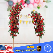 Wedding Arch Rack Set of 2 Flower Decor Frame Stand Gold Metal Party Backdrop