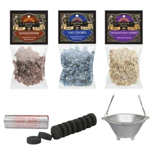 Soul Sticks Resin Incense Starter Kit with Cauldron and Charcoal Disks Smudging