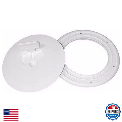 T-H Marine 6'' Cam-Out Deck Plate - Polar White - Quick Release, Watertight