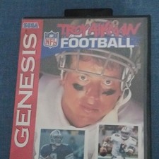Tradewest Troy Aikman Football Sega Genesis Complete w/ Manual (Sports)