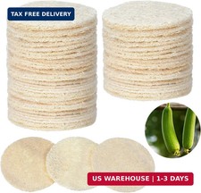 110 Pcs Natural Loofah Exfoliating Face Pads - 2.36 Inch Round Face Body Scrub