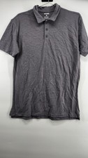 True Classic Men's Medium Gray Cotton Blend Short Sleeve Polo Shirt Tee NWOT