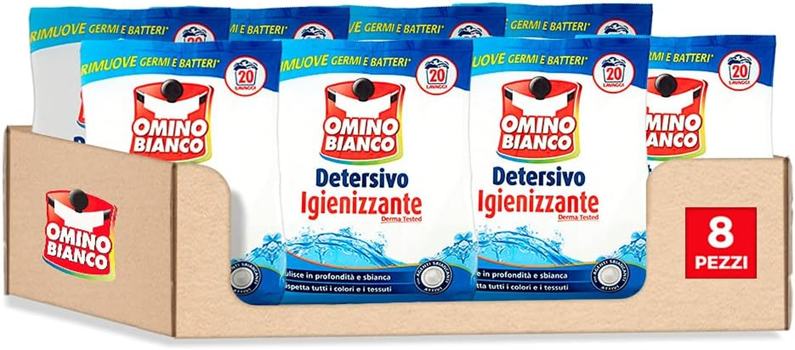 - Detersivo Lavatrice in Polvere, 160 Lavaggi, Igienizzante Con Antibatterico, R